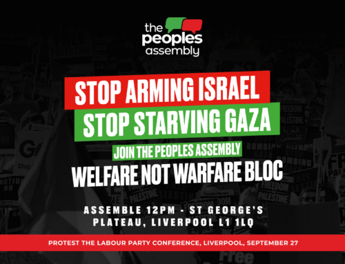 WELFARE NOT WARFARE – STOP THE GENOCIDE, END AUSTERITY, FIGHT FOR JUSTICE.